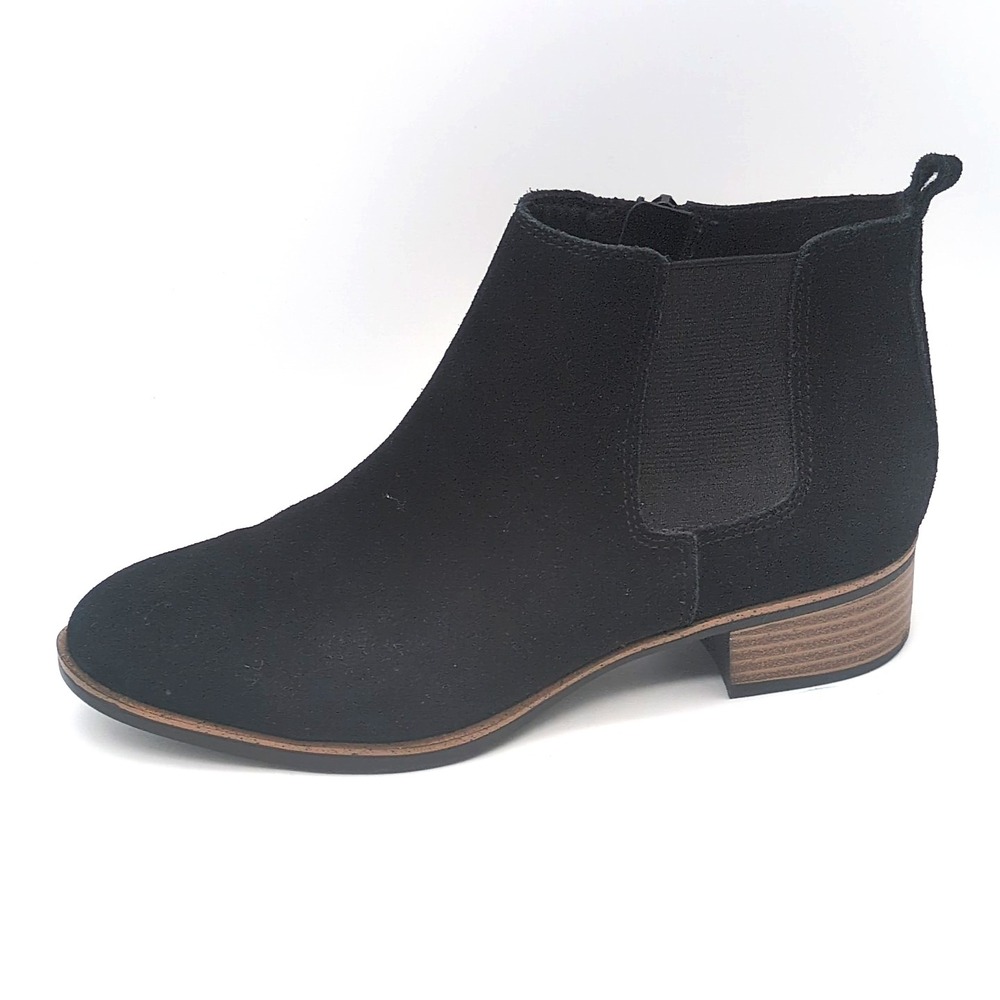 White Mountain Shoes‎ Womens Black 7 Suede Ankle Boots Side Zip Stretch W33426